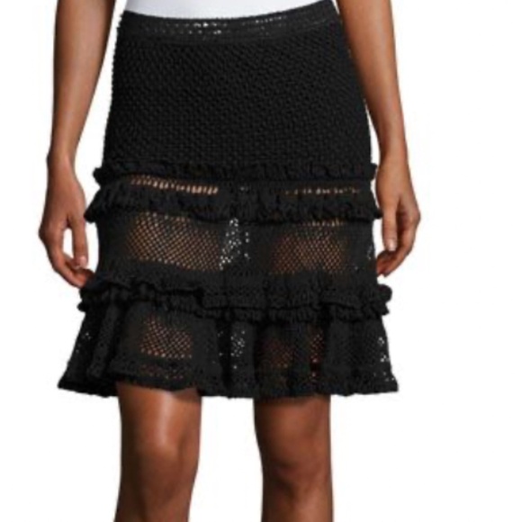 Jonathan Simkhai Dresses & Skirts - Jonathan Simkhai Ruffle Crochet Tiered Mini Skirt XS